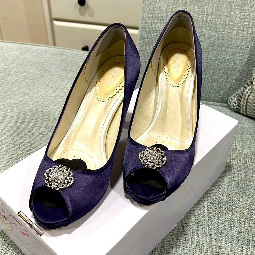 Pink Paradox London Lustre Purple Satin High Heels